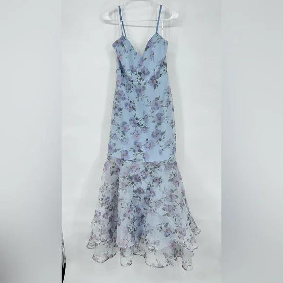 Lulu's Light Blue Floral Maxi Dress - Picture 3 of 11